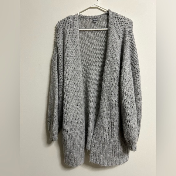 Aerie Grey Open Knit Cardigan - Picture 1 of 3